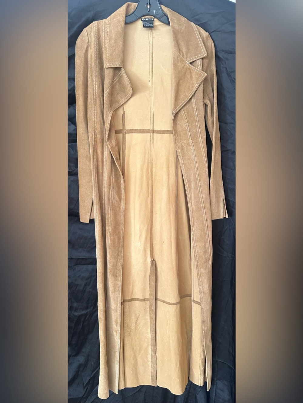 Wet Seal Long Tan Suede Trench Coat vintage never worn!